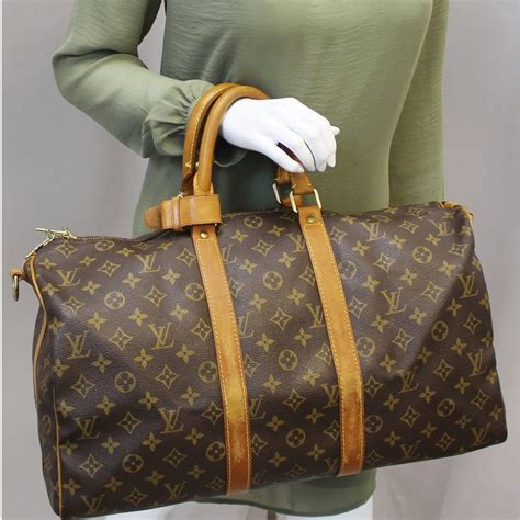 louis vuitton monogram keepall 45 travel bag|Louis Vuitton Keepall 50 bag.